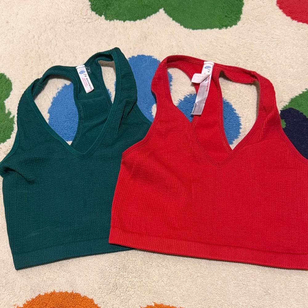FP Movement by Free People Red and Green Tops